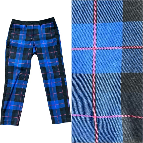 🇨🇦 Y2K Tristan Blue Plaid Pants Low Rise Slim fit Size 9 Emo Alt Punk Indie - Picture 6 of 6